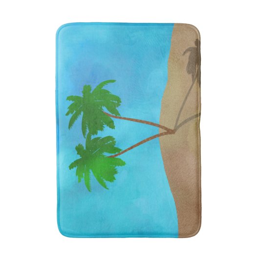 Waterverf Palm Beach Scene Collage Badmat (Voorkant Verticaal)