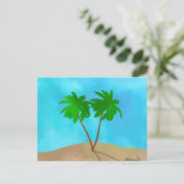 Waterverf Palm Beach Scene Collage Briefkaart (Staand voorkant)