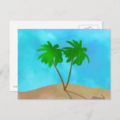 Waterverf Palm Beach Scene Collage Briefkaart (Voorkant / Achterkant)