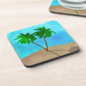 Waterverf Palm Beach Scene Collage Drankjes Onderzetter (Linkerzijde)