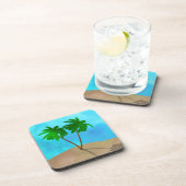 Waterverf Palm Beach Scene Collage Drankjes Onderzetter (Rechterzijde)