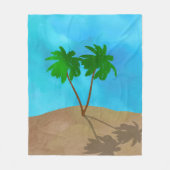 Waterverf Palm Beach Scene Collage Fleece Deken (Voorkant)