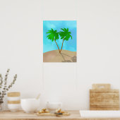 Waterverf Palm Beach Scene Collage Poster (Keuken)