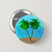 Waterverf Palm Beach Scene Collage Ronde Button 5,7 Cm (Voorkant /achterkant)
