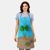 Waterverf Palm Beach Scene Collage Schort (Gedragen)