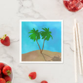 Waterverf Palm Beach Scene Collage Servet (Insitu)