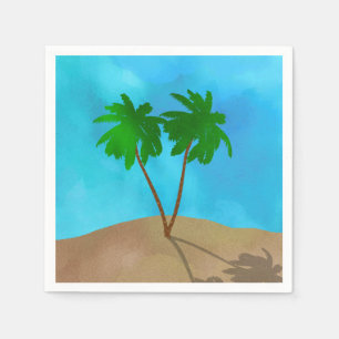 Waterverf Palm Beach Scene Collage Servet