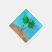 Waterverf Palm Beach Scene Collage Servet (Hoek)