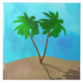 Waterverf Palm Beach Scene Collage Tegeltje (Voorkant)