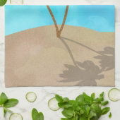 Waterverf Palm Beach Scene Collage Theedoek (Gevouwen)