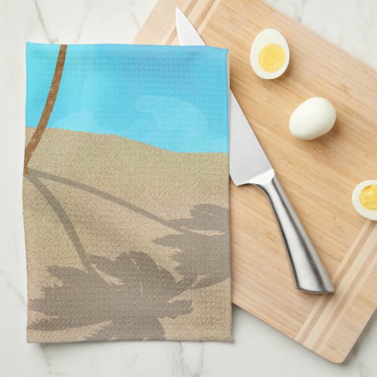 Waterverf Palm Beach Scene Collage Theedoek (Quarter Fold)