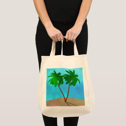 Waterverf Palm Beach Scene Collage Tote Bag (Voorkant (product))