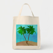 Waterverf Palm Beach Scene Collage Tote Bag (Voorkant)