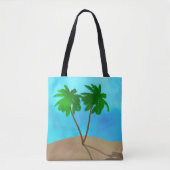 Waterverf Palm Beach Scene Collage Tote Bag (Voorkant)
