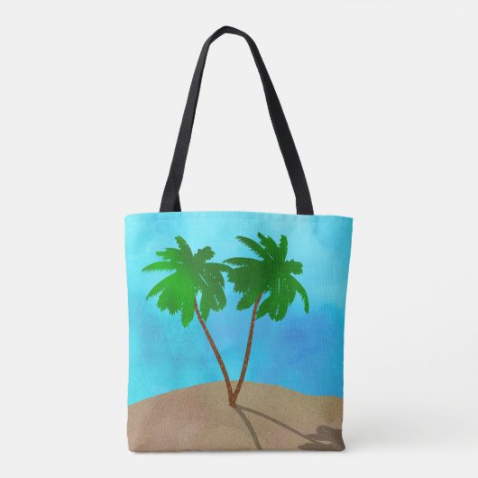Waterverf Palm Beach Scene Collage Tote Bag (Achterkant)