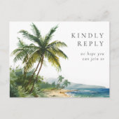 Waterverf Palm Beach Song Request RSVP Briefkaart (Voorkant)