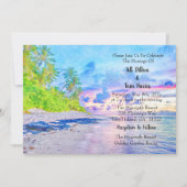Waterverf Palm Beach Sunset Bruiloft Kaart (Voorkant)