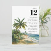 Waterverf Palm Beach Tafel Nummer Zitting Grafiek Kaart (Staand voorkant)