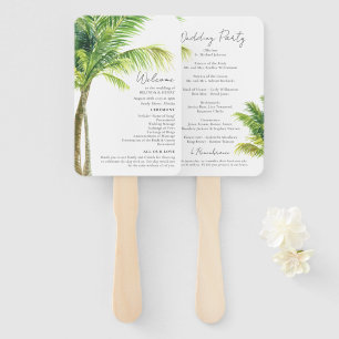 Waterverf Palm Beach Wedding Program Handwaaier