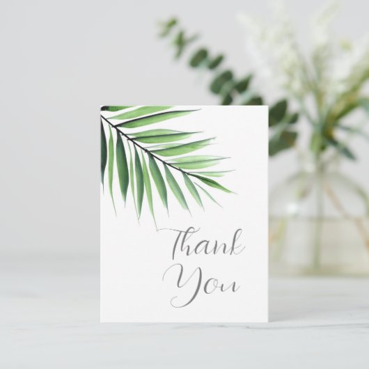 Waterverf Palm Bedankkaart (Staand voorkant)