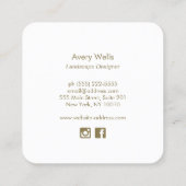 Waterverf Palm Branch Tropical Landscape Design Vierkante Visitekaartje (Achterkant)