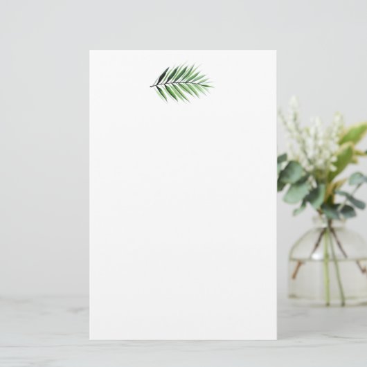 Waterverf Palm Briefpapier (Staand voorkant)