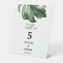 waterverf palm elegant script bruiloft