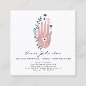 Waterverf Palm en Crystals Square Visitekaartje (Achterkant)