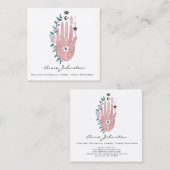 Waterverf Palm en Crystals Square Visitekaartje (Voorkant / Achterkant)