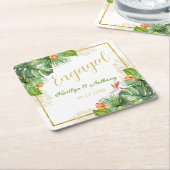 Waterverf Palm Floral Kartonnen Onderzetters (Schuin)