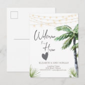 Waterverf Palm,Hart Aankondiging (Voorkant / Achterkant)