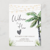 Waterverf Palm, hartkondiging Aankondigingskaart (Voorkant)