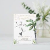 Waterverf Palm, hartkondiging Aankondigingskaart (Staand voorkant)