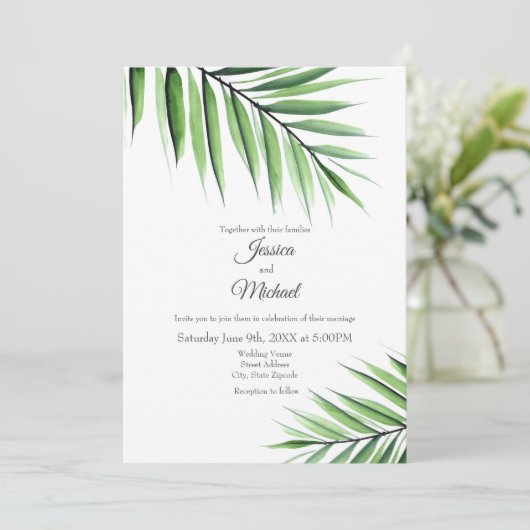 Waterverf Palm Kaart (Staand voorkant)