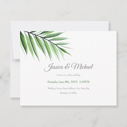 Waterverf Palm Kaart (Voorkant)