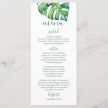 Waterverf Palm Leaf - bestemming bruiloft menu