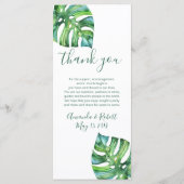 Waterverf Palm Leaf - bestemming bruiloft menu (Achterkant)