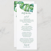 Waterverf Palm Leaf - bestemming bruiloft menu (Voorkant / Achterkant)
