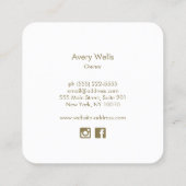 Waterverf Palm Leaf Tropical Clothing Boutique Vierkante Visitekaartje (Achterkant)