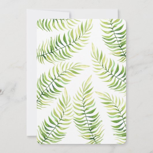 Waterverf Palm Leaves Beach Boy Baptisme Invite Kaart (Achterkant)