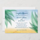 Waterverf Palm Leaves Couple's Shower Kaart (Voorkant)