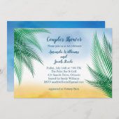 Waterverf Palm Leaves Couple's Shower Kaart (Voorkant / Achterkant)
