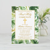 Waterverf Palm Leaves First Heilige Communist Gold Kaart (Staand voorkant)