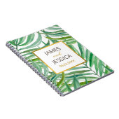 Waterverf Palm Leaves Personalized Wedding Notitieboek (Rechterzijde)