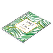 Waterverf Palm Leaves Personalized Wedding Notitieboek (Linkerzijde)