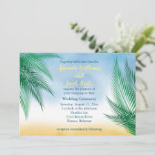 Waterverf Palm Leaves Wedding Kaart (Staand voorkant)