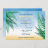 Waterverf Palm Leaves Wedding Kaart (Voorkant / Achterkant)