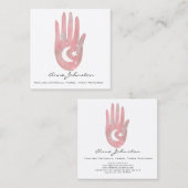 Waterverf palm met moon en sterren vierkante visitekaartje (Voorkant / Achterkant)