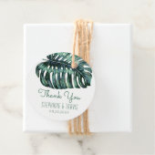 Waterverf Palm Monstera Leaf Tropical Bedankt Bedankjes Labels (In situ)