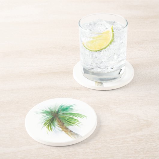 Waterverf Palm Palmetto Tree Onderzetter (Zijkant)